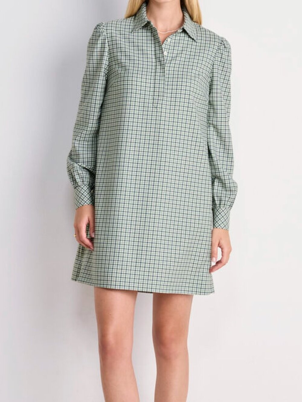 Vinyard Vines Pippa Plaid Dress in Quinn Plaid Balsam Green Size Extra Small NWT